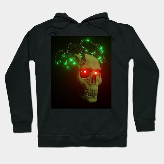 Skull cyberpunk nft cyberware Hoodie by livania